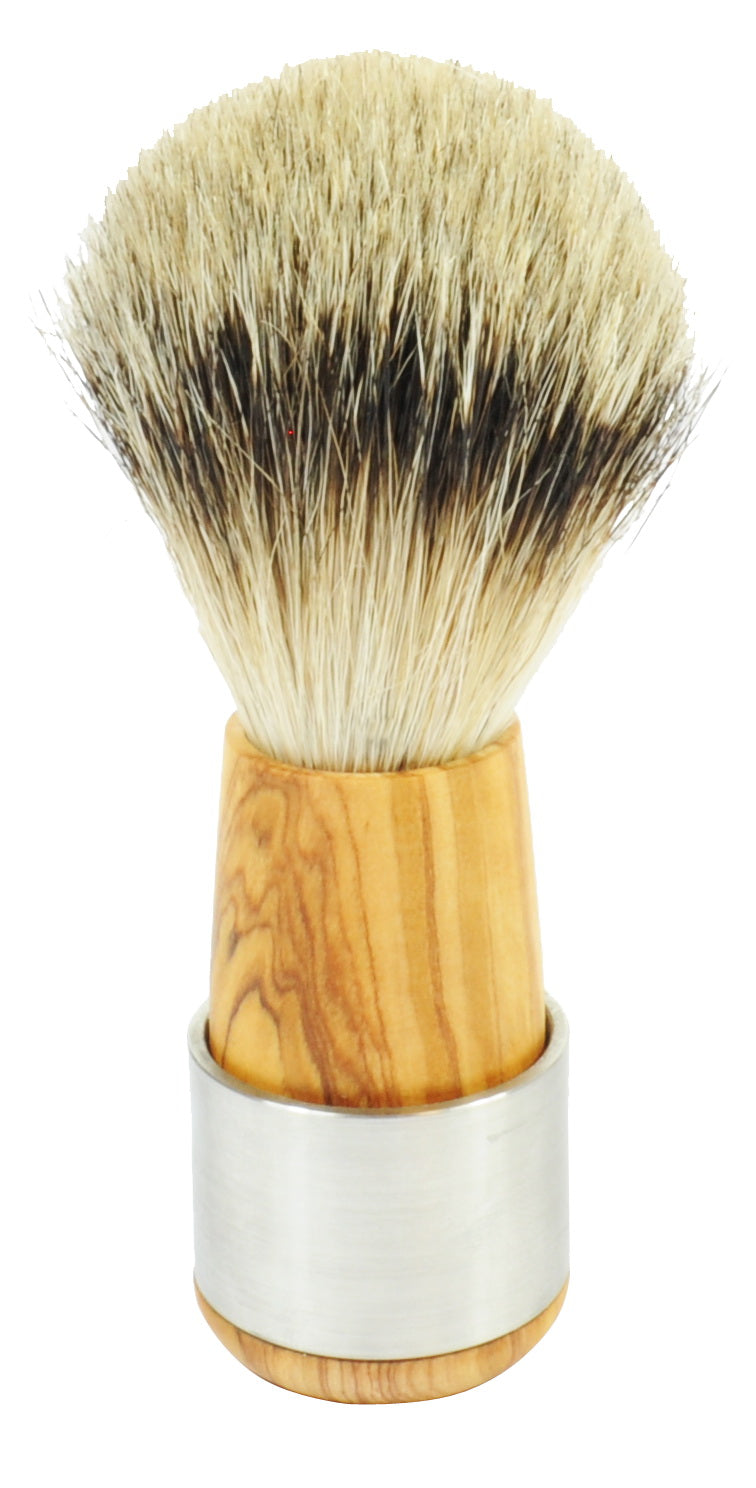 Golddachs Rasierset Olivenholz & Edelstahl