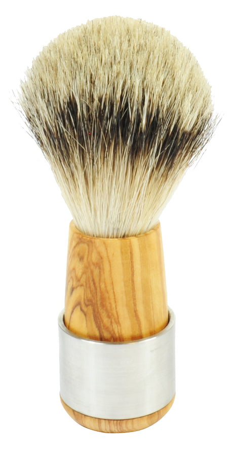 Golddachs Rasierset Olivenholz & Edelstahl