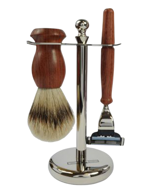 Golddachs Rasierset Rosenholz MACH3