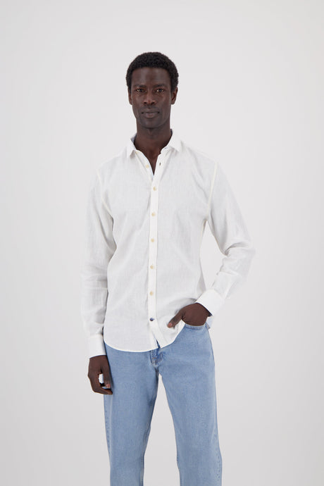Hemd Leinen Blend - White von Colours & Sons - Hemd