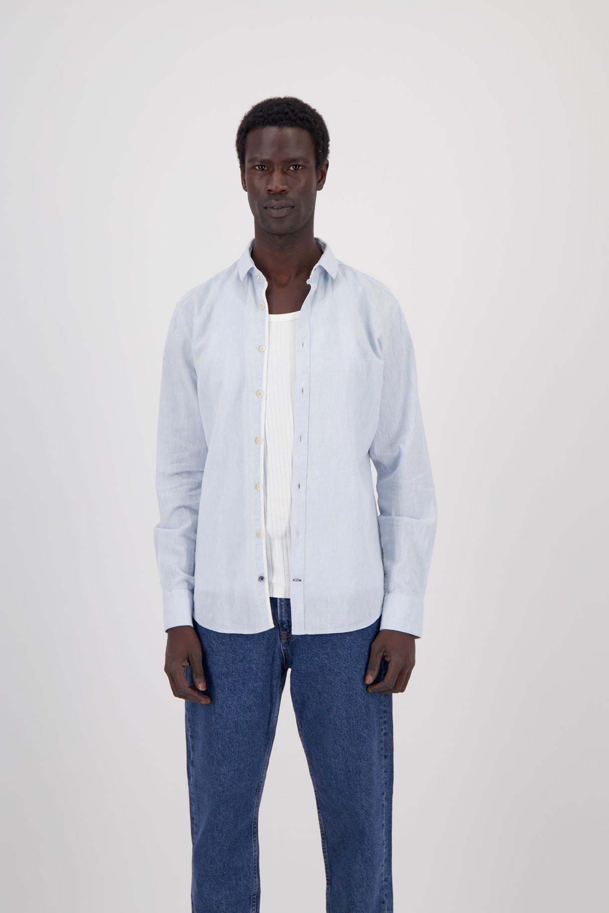 Hemd Leinen Blend - Sky von Colours & Sons - Hemd