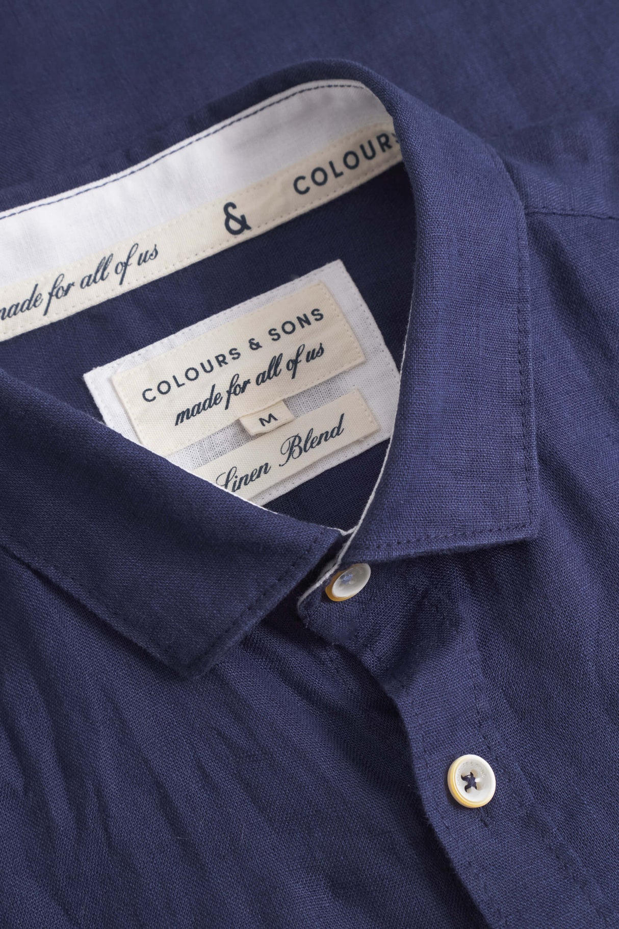 Hemd Leinen Blend - Navy von Colours & Sons - Hemd