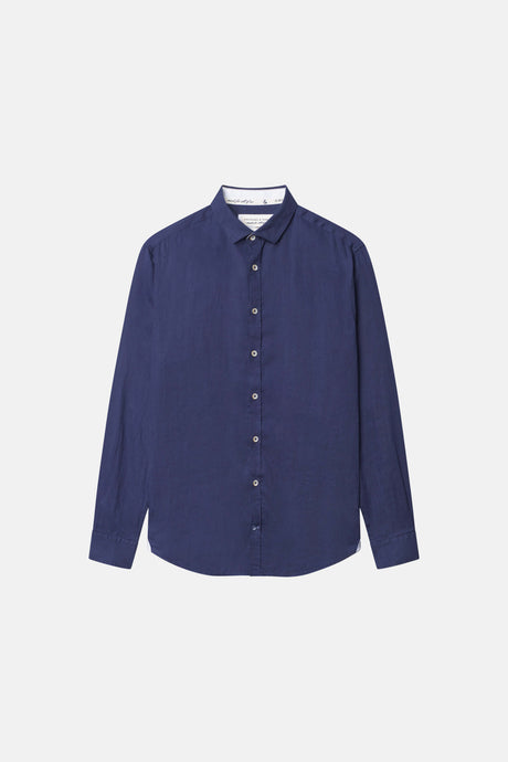 Hemd Leinen Blend - Navy von Colours & Sons - Hemd
